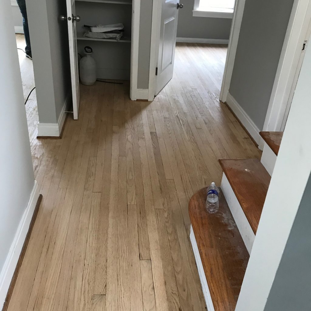 Hardwood floor refinishing