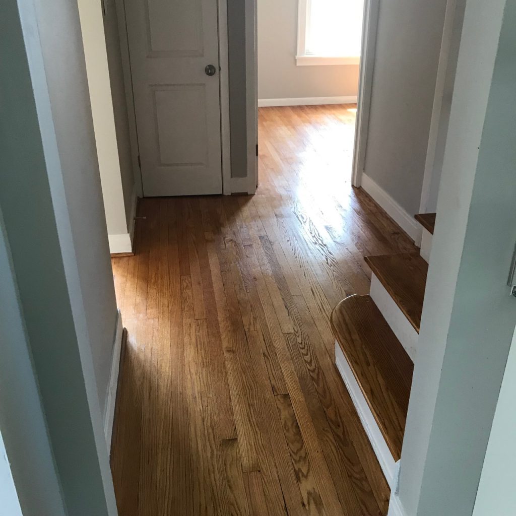 Hardwood floor refinishing